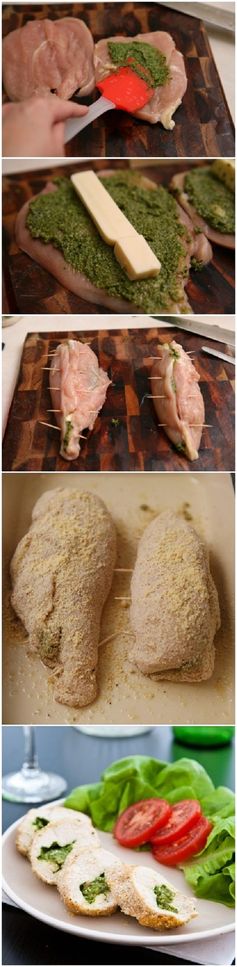 Mozzarella Pesto Stuffed Chicken Breasts