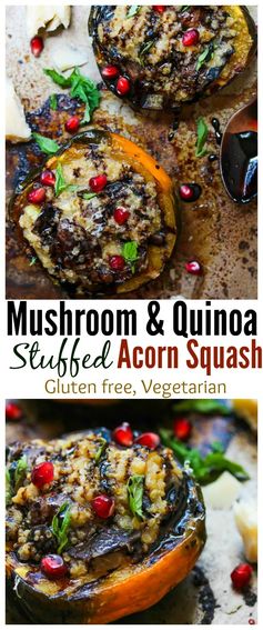 Mushroom and Quinoa Stuffed Acorn Squash