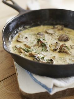 Mushroom, onion, and garlic cream sauce for pasta