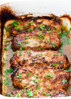 Mustard Balsamic Pork Chops with Rosemary