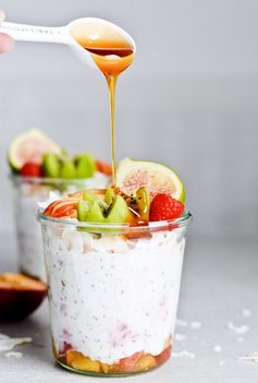 Nectarine coconut overnight oats