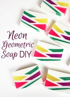 Neon Geometric Melt & Pour Soap Tutorial