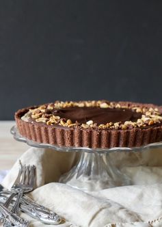 No Bake Chocolate Peanut Butter Tart (GF & Vegan