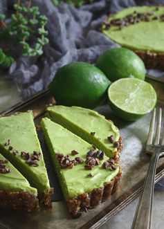 No Bake Lime Avocado Tart