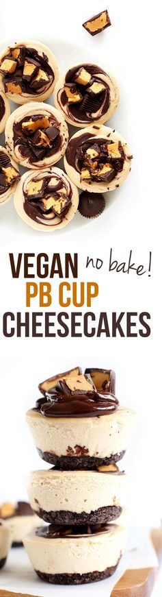 No Bake Peanut Butter Cup Cheesecakes