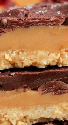 No Bake Shortbread Millionaire Bars