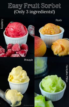 No churn Easy Fruit Sorbet (four flavours plus make your own!