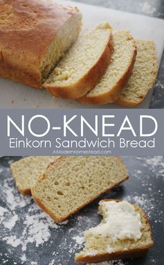 No Knead Einkorn Sandwich Bread