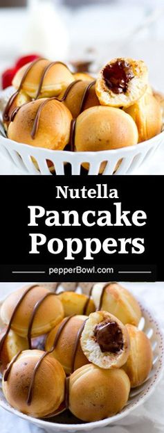 Nutella stuffed pancake poppers