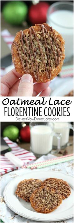 Oatmeal Lace Florentine Cookies