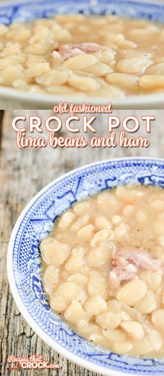 Old Fashioned Crock Pot Lima Beans and Ham