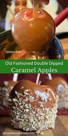 Old Fashioned Double Dipped Caramel Apples