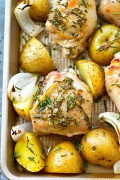 One-Pan Rosemary Roast Chicken + Potatoes