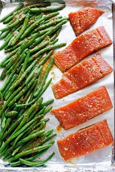 One Sheet Pan Honey Mustard Salmon with Green Beans