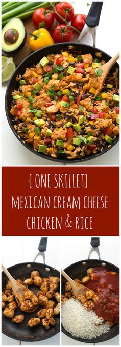 (One Skillet Cream Cheese Mexican Chicken & Rice