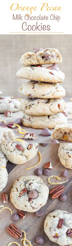 Orange Pecan Milk Chocolate Chip Cookies