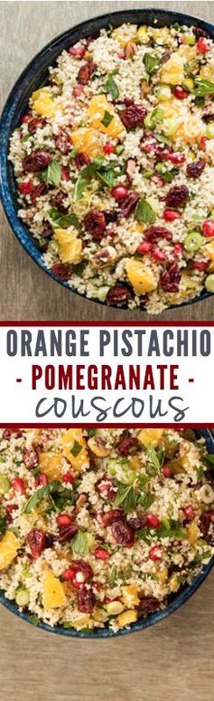 Orange Pistachio Pomegranate Couscous Salad