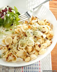 Orecchiette with Caramelized Cauliflower, Shallots, and Herbed Breadcrumbs