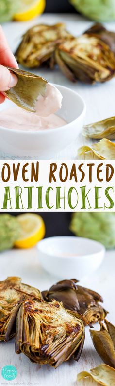 Oven Roasted Artichokes With Homemade Garlic Dip