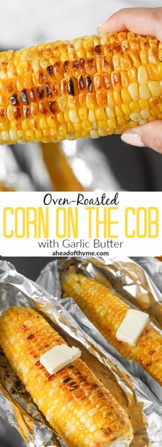 Oven-Roasted Corn on the Cob with Garlic Butter