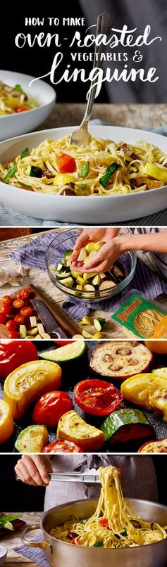 Oven-Roasted Summer Vegetable Linguine