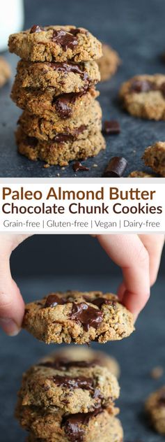 Paleo Almond Butter Chocolate Chunk Cookies