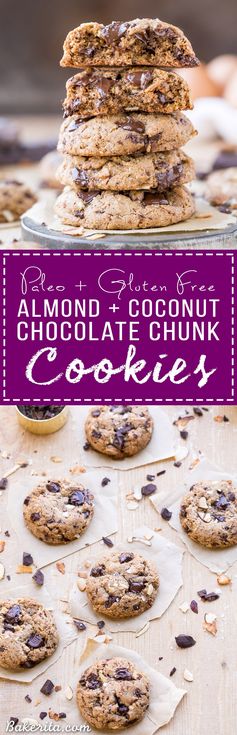 Paleo Almond Coconut Chocolate Chunk Cookies