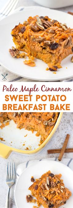 Paleo Cinnamon Maple Sweet Potato Breakfast Bake