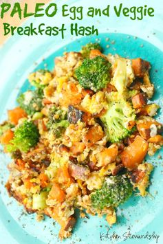 Paleo Sweet Potato, Broccoli, and Egg Hash