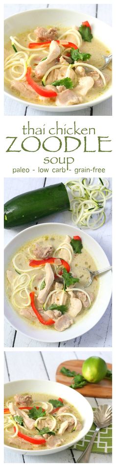 Paleo Thai Chicken Zoodle Soup