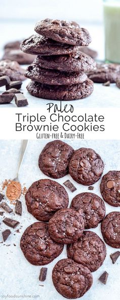 Paleo Triple Chocolate Brownie Cookies