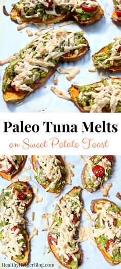 Paleo Tuna Melts on Sweet Potato Toast