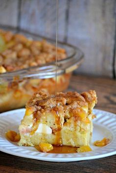 Peaches and Cream Baked French Toast