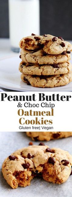 Peanut Butter & Choc Chip Oatmeal Cookies