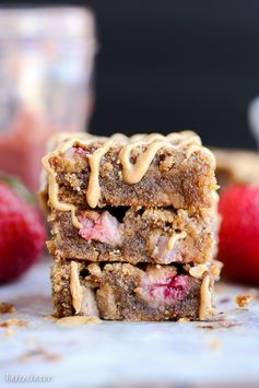 Peanut Butter & Jelly Blondies (Gluten Free + Refined Sugar Free