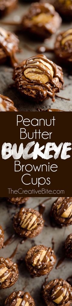 Peanut Butter Buckeye Brownie Cups