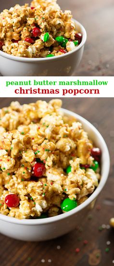 Peanut Butter Marshmallow Christmas Popcorn