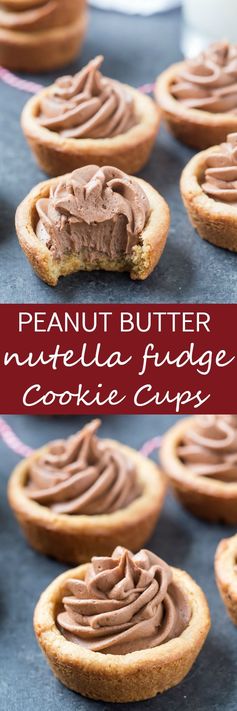 Peanut Butter Nutella Fudge Cookie Cups