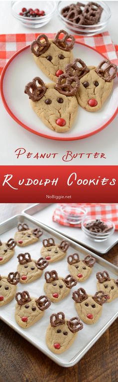 Peanut Butter Rudolph Cookies