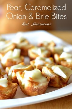 Pear Caramelized Onion and Brie Bites