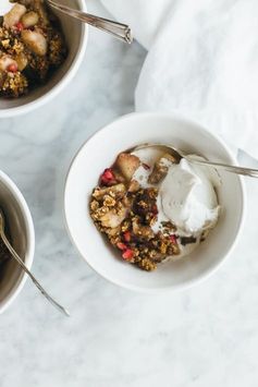 Pear, Pomegranate and Maple Crumble (gluten-free