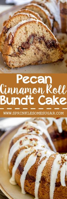 Pecan Cinnamon Roll Bundt Cake