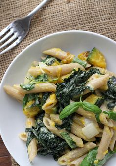 Penne with Butternut Squash, Kale, and Goat Cheese (12 Weeks of Winter Squash