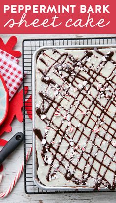 Peppermint Bark Sheet Cake