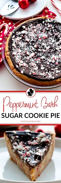 Peppermint Bark Sugar Cookie Pie