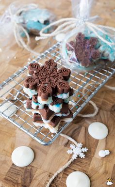 Peppermint Chocolate Snowflakes