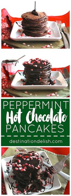 Peppermint Hot Chocolate Pancakes