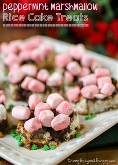 Peppermint Marshmallow Rice Cake Treats