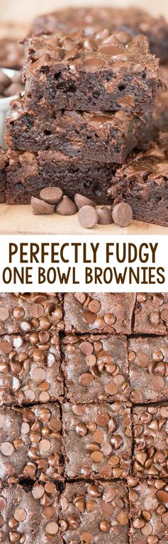 Perfectly Fudgy One Bowl Brownies