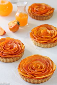 Persimmon Almond Rosette Tarts